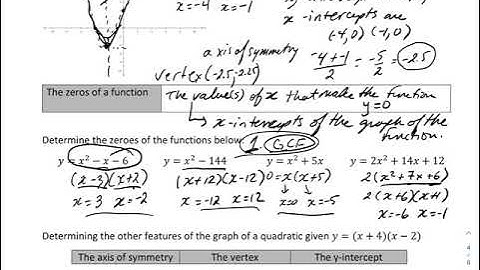 Math 20-2: 6.3 The factored form of a quadratic function.