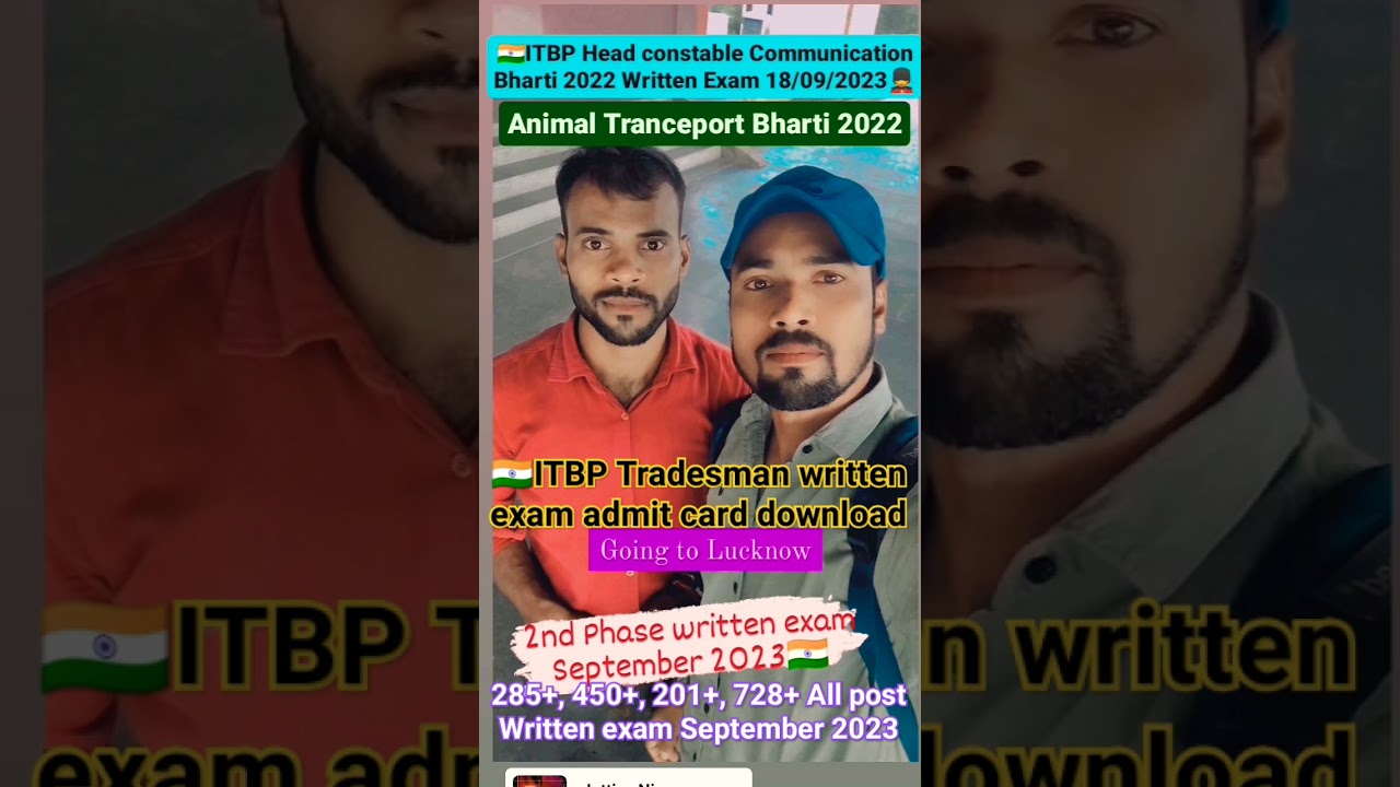 ITBP All Written exam admit card download 2023 