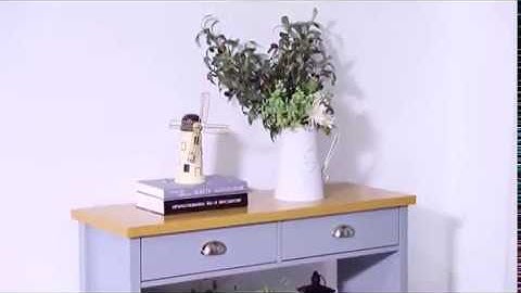 HOMCOM Console Table with Two Drawers Bottom Shelf Two Handles Wood Effect