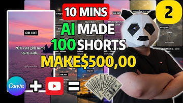 How I Made 100 Youtube shorts in Just 10 MINUTES｜Faceless｜Not filming #chatgpt #canva