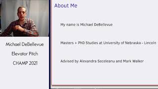 Michael DeBellevue research elevator pitch