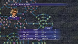 FINAL FANTASY X Aesthetic MAX stats 99,999 HP sphere grid