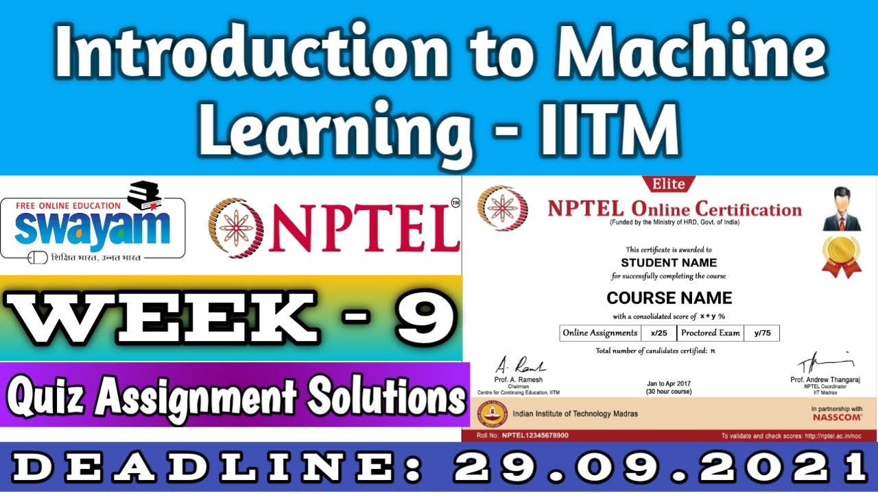 machine learning assignment nptel