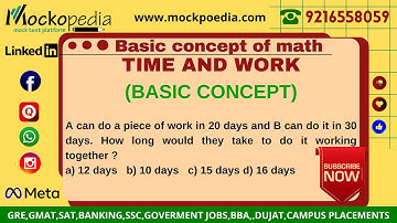 Basic Concept of TIME AND WORK : MockoPedia