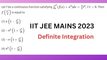 Let f be a continuous function satisfying limit 0 to t^2 integration (f(x)+x^2)dx=4/3t^3 then