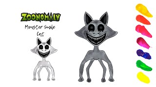 Monster Smile Cat Drawing from Zoonomaly (Timelapse) #zoonomaly #monstersmilecat #timelapse