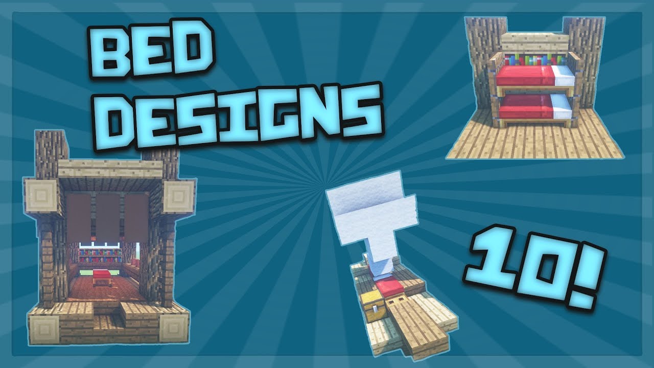 10 Minecraft Bed Designs Tutorial! - YouTube