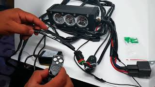 3m Wiring Harness with Wireless Remote for LED Light Bar Installation
