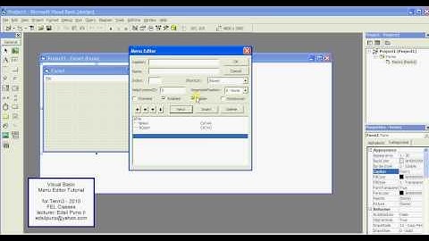 Visual Basic 6 Tutorial, Menu Editor