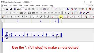 How to write music on Noteworthy composer | Notes | Staccatos | Rests screenshot 3