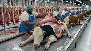 Inside a Giant USA Cow Processing Factory | Meat, Milk, Leather & Sausage Casing (Full Process)