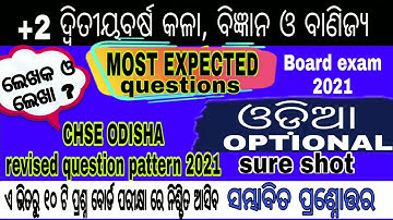 ODIA OPTIONAL II +2 2ND YEAR ARTS II MCQ II 1 MARK SELECTION II CHSE ODISHA BOARD EXAM.. MASTER OF..