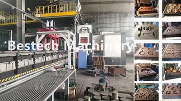 Horizontal flaskless green sand molding machine with complete foundry line