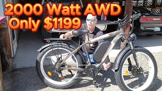 Cheap 2000 watt AWD E bike KAIJIELAISI first ride