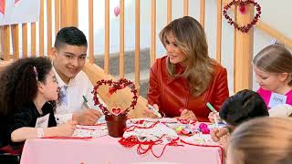 VALENTINE LOVE: Melania Trump Visits Children at Hospital On Valentine's Day