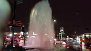 FIRE hydrant hit and run water geyser