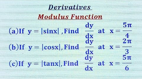 Differentiation of mod functions of sinx ,cosx and tanx at the indicated points.