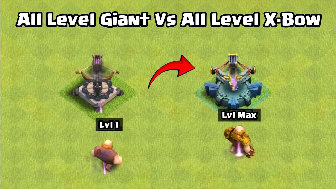 All level giant vs every level x-bow || Clash of clans