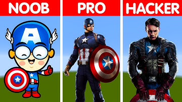 NOOB vs PRO vs HACKER Minecraft Pixel art – Captain America