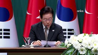 Hurbaşkanı Erdoğan Ve Güney Kore Devlet Başkanı Lee Jae Myung Basın Toplantısı Düzenliyor