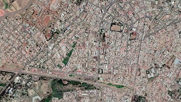 Earth zoom in from outer space to city. Zooming on Asmara, Eritrea