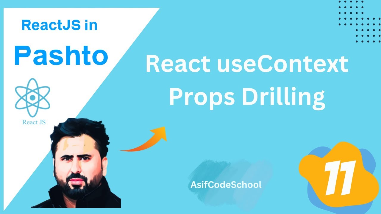 11 React useContext | props drilling | tutorail in pashto - YouTube