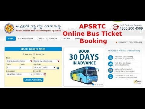 APSRTC Online Bus Ticket Booking and Checking Reservation Availablity