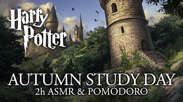 Autumn Productivity 🍂 Hogwarts Study Day, Harry Potter Pomodoro with ASMR