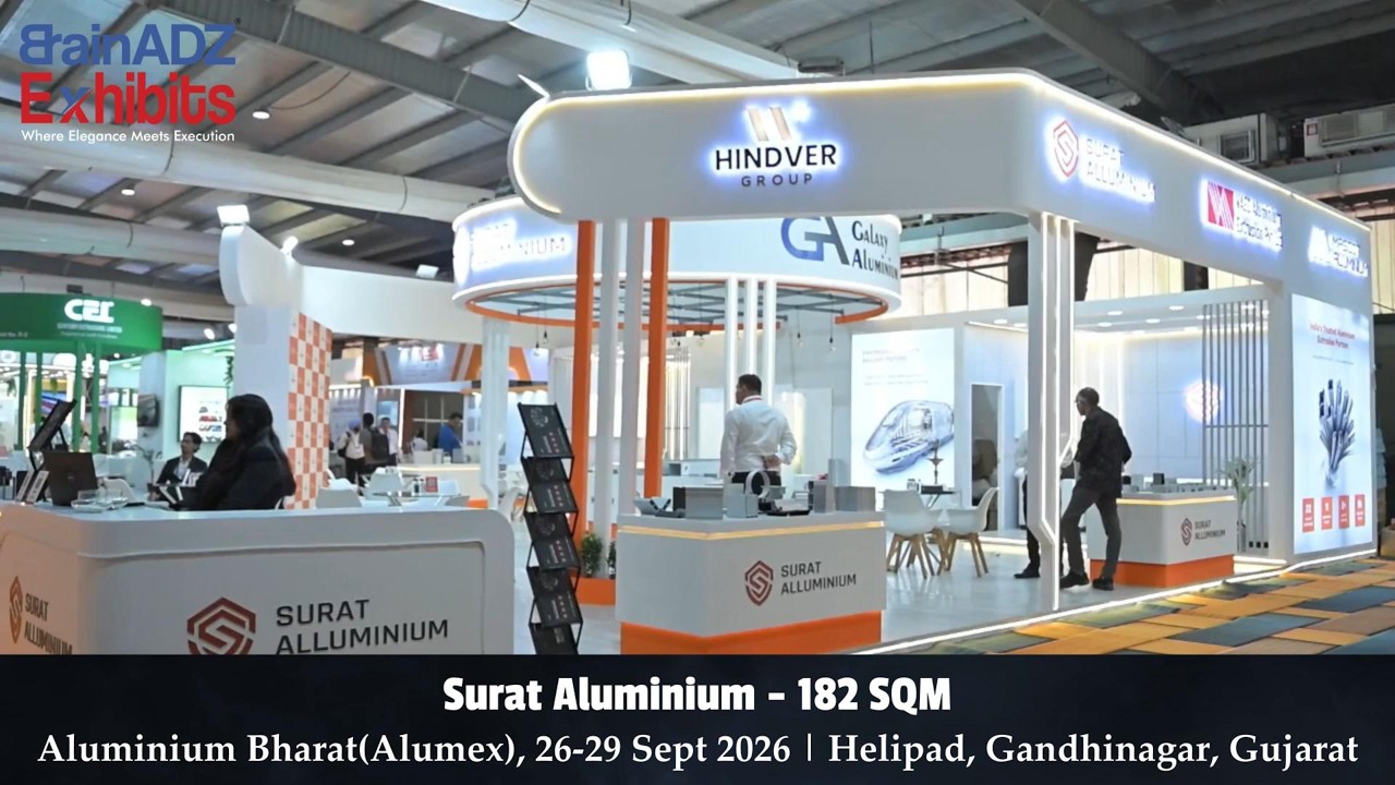 Surat Aluminium Exhibition Stall at Alumex 2026 | 182 SQM | BrainADZ Exhibits