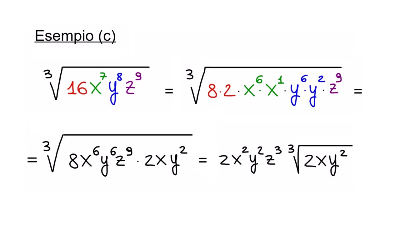 Radicali: Trasporto Fuori dal Segno di Radice (Argomento Polinomiale - Parte 1) (Lezione in Classe)