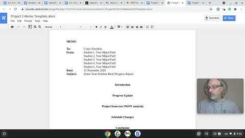 WRT 1060 Fall 1060 Week 11 Overview/Progress Report Memo Video