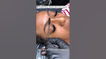 Healed Brow Tattoo! Results Last 1-3 Years! #brow #giveaway #tattoo #microshading