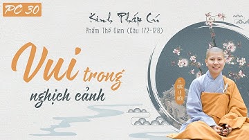 Vui Trong Nghịch Cảnh. Kinh Pháp Cú. Phẩm Thế Gian. Kệ 172-178. SC. Giác Lệ Hiếu