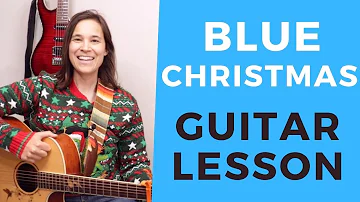 HOW TO PLAY - Elvis Blue Christmas Guitar Lesson - EASY Christmas Songs