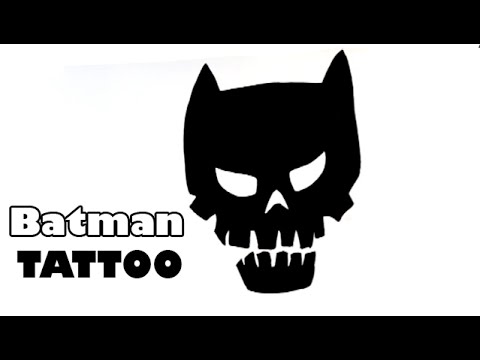 How to Draw Batman Skull from Suicide Squad - Draw Tattoo - YouTube