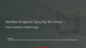McAfee Endpoint Security for Linux - Post Installation verification