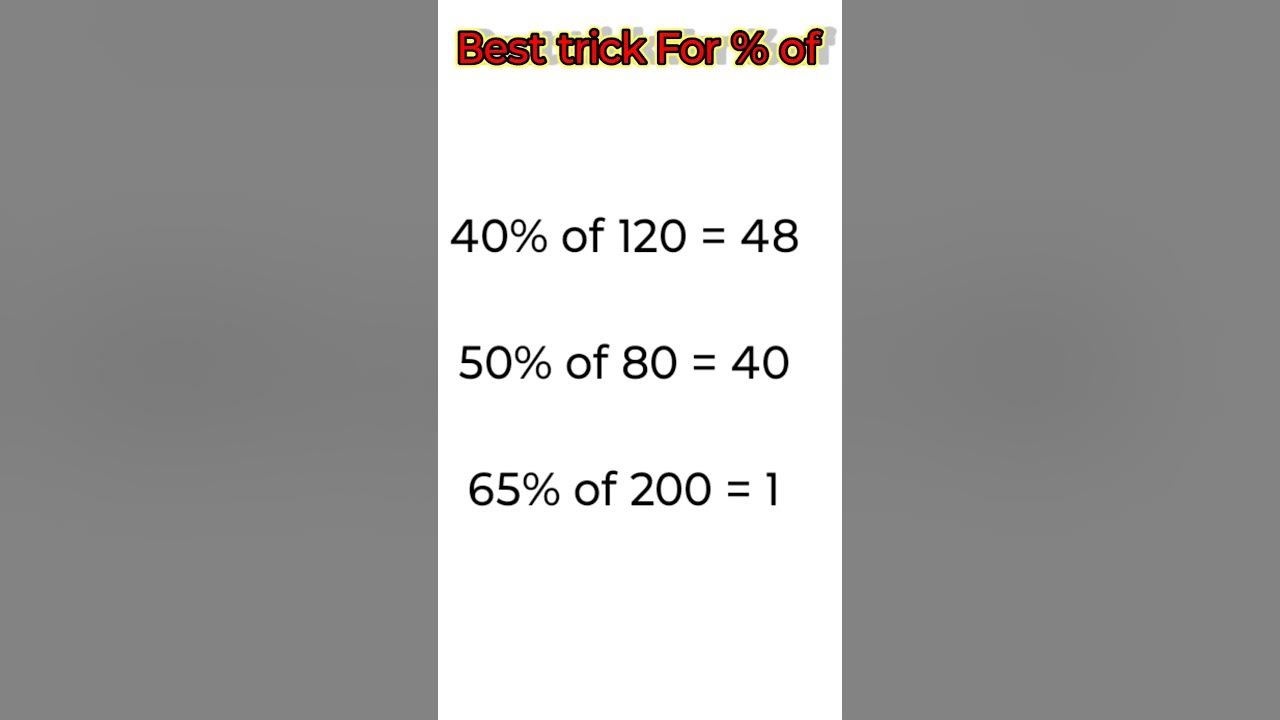 Percentage trick | Simplification trick | maths short tricks