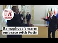 Cyril Ramaphosa warmly greets Russian leader Vladimir Putin