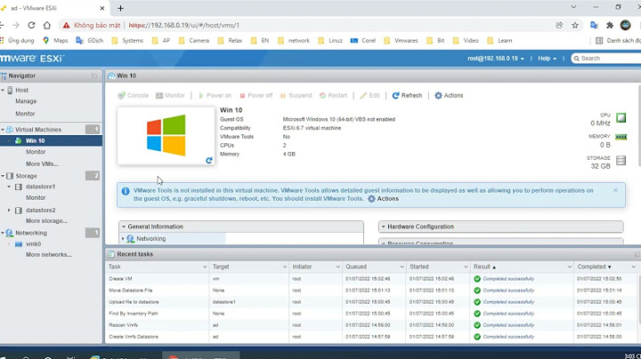 Hướng dẫn mở máy ảo trong vmware esxi 6.5