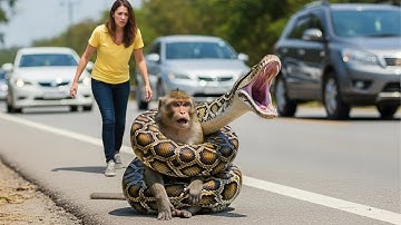 Brave Rescue Team Saves Monkey From Giant Python | Heart-Stopping Real Rescue Footage!