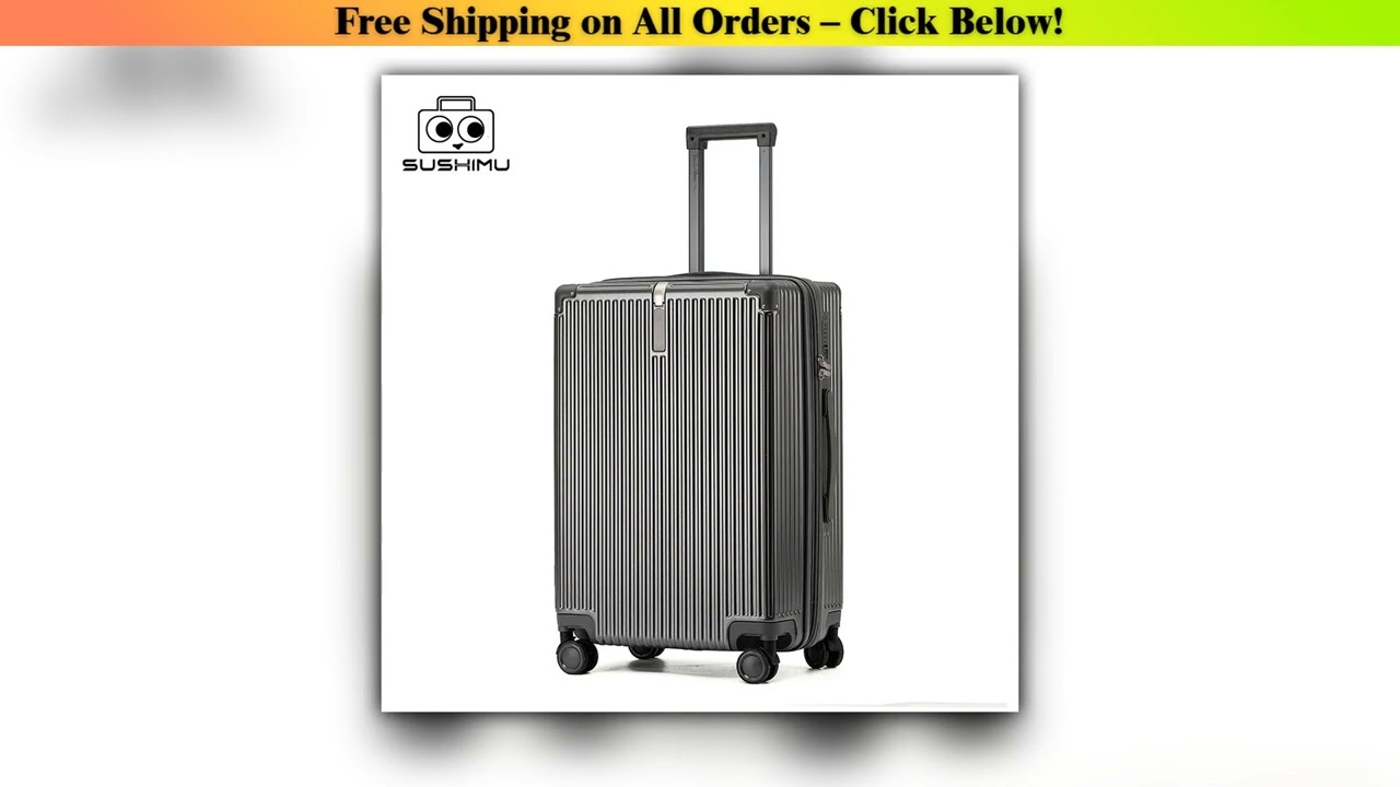 sushimu Suitcase Wide Handle Travel Suitcase Men 20 24 26 Carry-On Luggage Women PC  Trolley Case