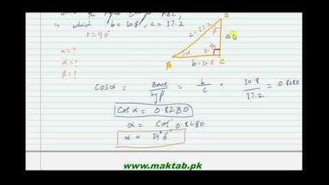 FSc Math Book1, CH 12, LEC 4: Solution of Right Triangle