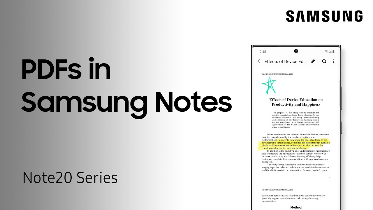 How To Add Pdfs To Your Samsung Notes On Your Galaxy Note20 Samsung Us Youtube