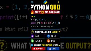 🔥 Only 1% Can Solve This Python List Comprehension Quiz! 🐍🤯 #Shorts