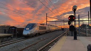 Amtrak & NJ Transit Evening Sunset Trains On The Northeast Corridor @ Secaucus Junction (2/13/23)