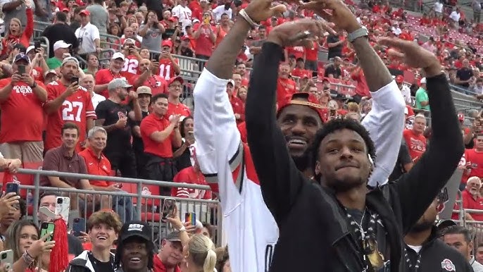 Ohio State fans chant for Bronny as he watches Notre Dame game
