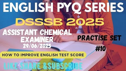 DSSSB ENGLISH PRACTICE SET 10 》#dsssbexamwindow @dsssbexamwindow