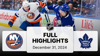 Nhl Highlights Islanders Vs. Maple Leafs - December 31, 2024