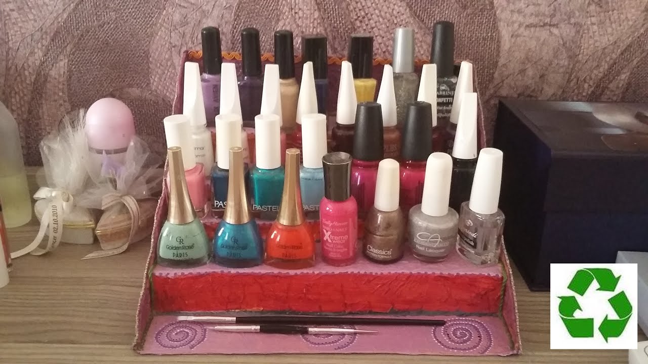 oje standi nail polish organiser diy kendin yap duzenleme ev icin