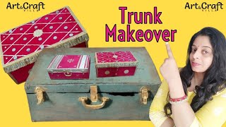 Trunk Makeover for wedding #viral #viralvideo #bestoutofwaste #craft #artandcraft #homedecor